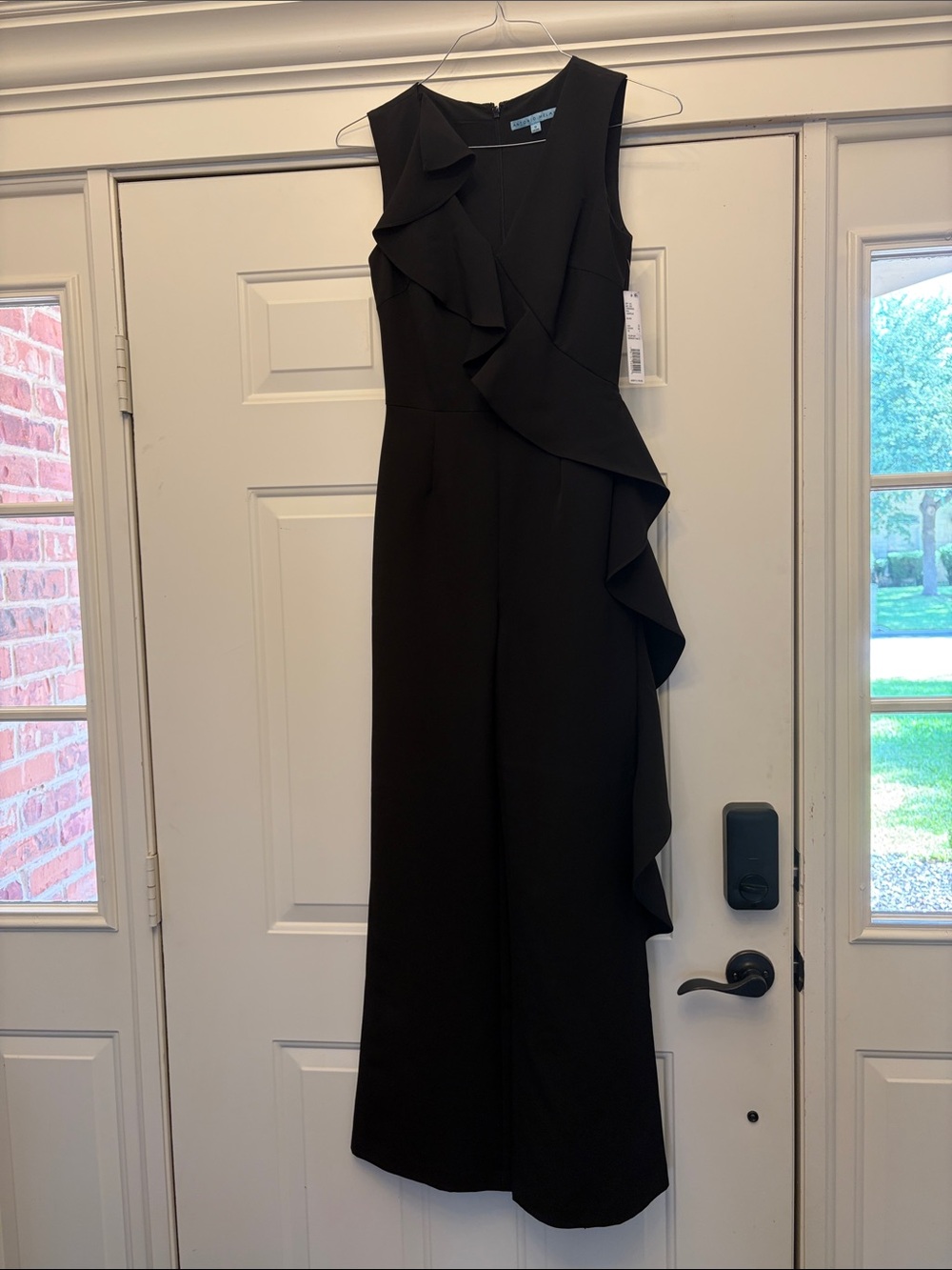 ANTONIO MELANI Sleeveless Black Ruffle Jumpsuit